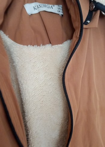 36 Beden camel Renk Kemerli Uzun Bej Kadın Ceket