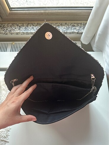  Beden siyah Renk Abiye clutch çanta siyah süet