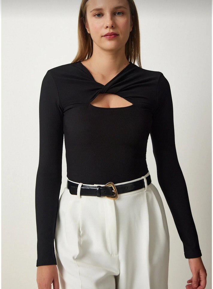 Siyah Uzun Kollu Bluz - Görsel 2