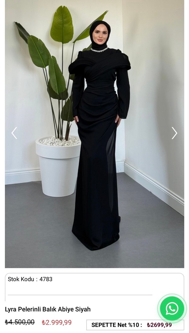 Siyah Uzun Kollu Drapeli Uzun Elbise - Görsel 3