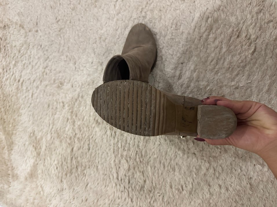 Kadın Bot Bej Süet Kürklü Dolgu Topuk - Görsel 2