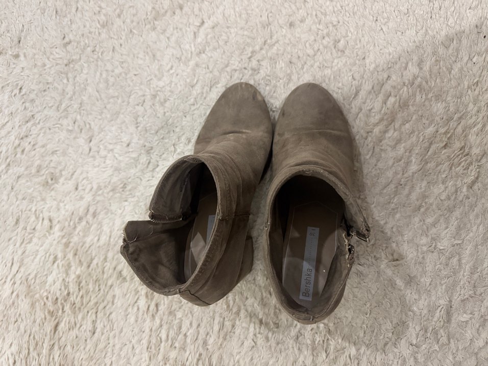 Kadın Bot Bej Süet Kürklü Dolgu Topuk - Görsel 5