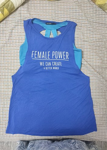 Mavi Baskılı Kadın Spor Atlet - Görsel 4