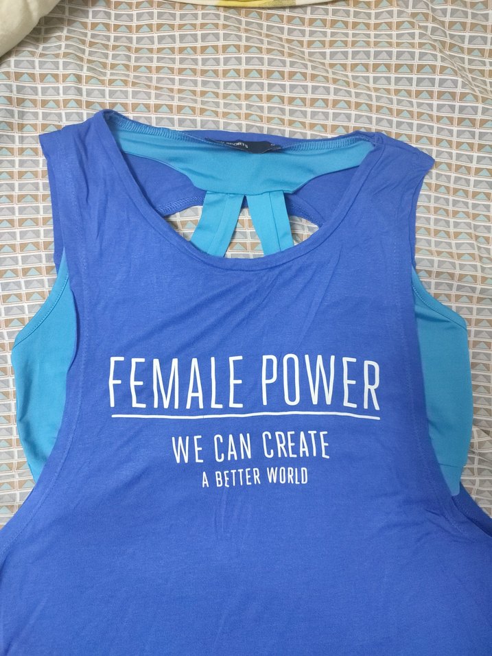 Mavi Baskılı Kadın Spor Atlet - Görsel 5