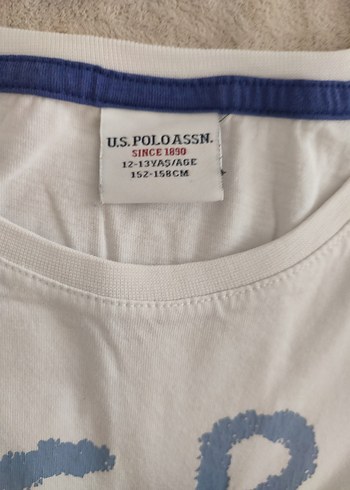 12-13 Yaş Beden beyaz Renk u.s polo Erkek Çocuk Tişörtü