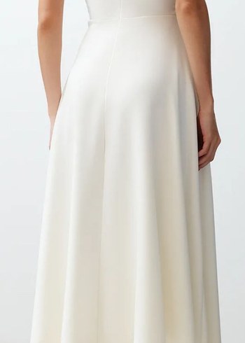 Beyaz Straplez A Kesim Uzun Gelinlik - Görsel 4