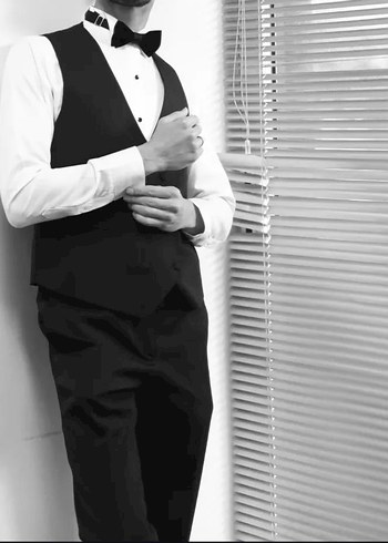 Klasik Siyah Damatlık Takım Elbise - Görsel 2