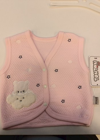 Kız Çocuk Düğmeli Pembe Yelek - Görsel 2