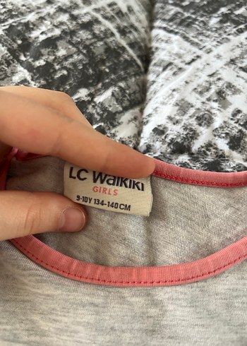 Kız Çocuk Gri Baskılı Uzun Kollu Tişört - Görsel 3