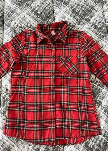 Kız çocuk kırmızı gömlek - Görsel 2