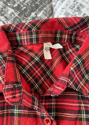 Kız çocuk kırmızı gömlek - Görsel 4