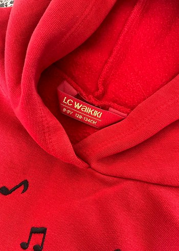 Kırmızı Nakışlı Kız Çocuk Sweatshirt - Görsel 3