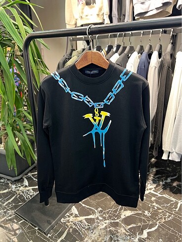 LV baskılı Sweatshırt
