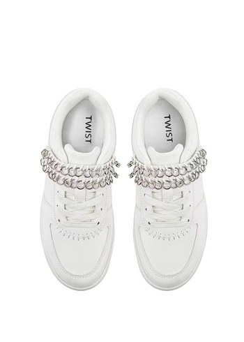38 Beden beyaz Renk Twist metal aksesuarlı sneaker