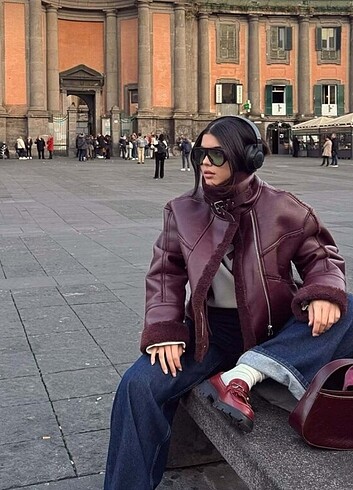 xs Beden bordo Renk Bershka astar detaylı ceket