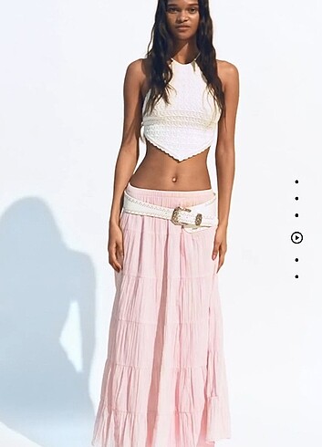 xs Beden pembe Renk Bohem maksi etek bershka