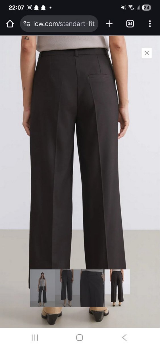 lcw classics Kahverengi Standart Fit Geniş Paça Kadın Pantolon - Görsel 4