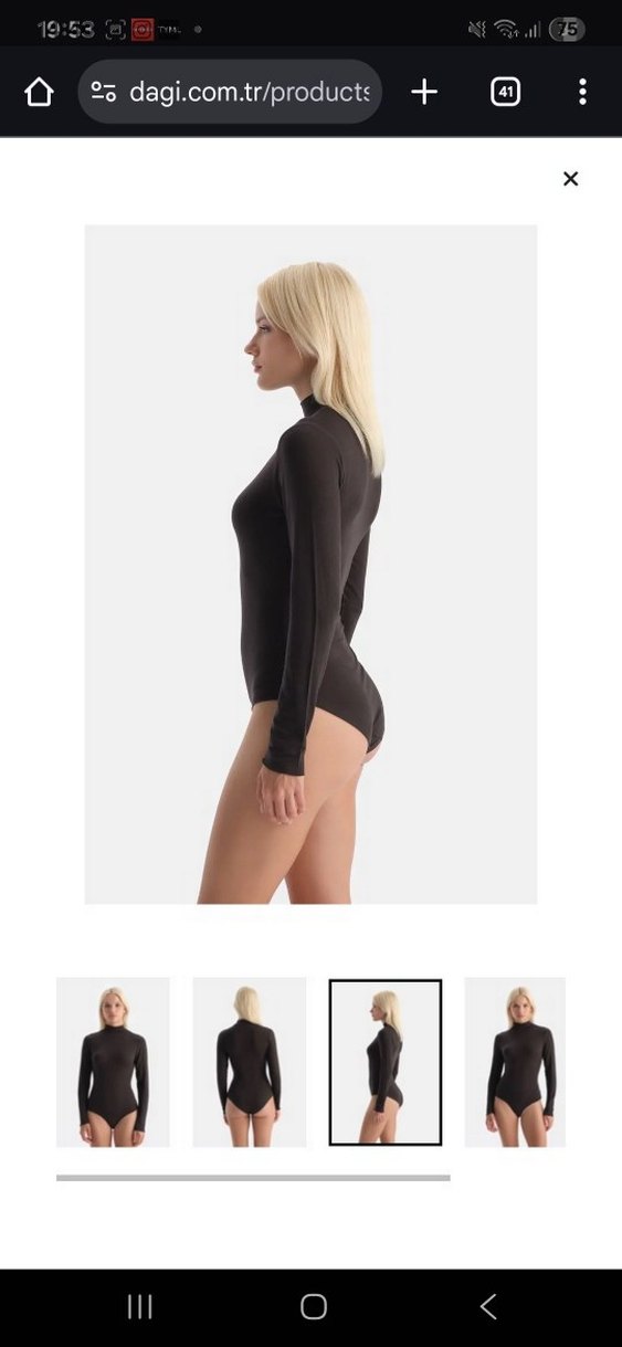 dagi Kaşmir Uzun Kollu Balıkçı Yaka bodysuit - Görsel 3