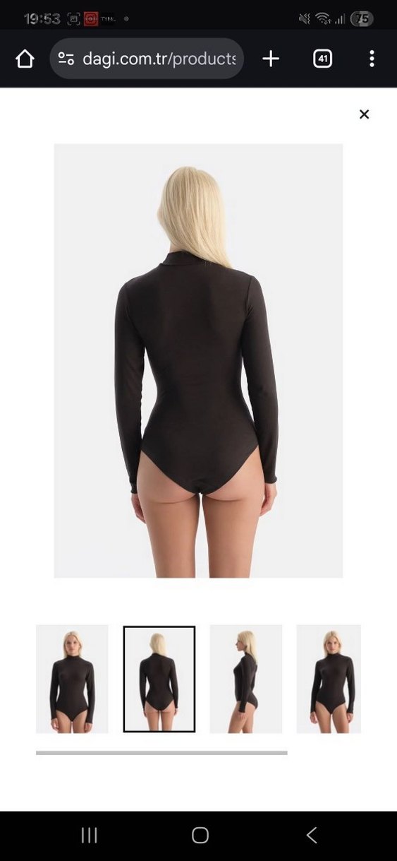 dagi Kaşmir Uzun Kollu Balıkçı Yaka bodysuit - Görsel 2