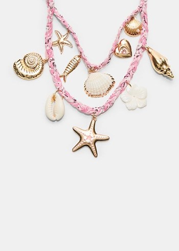 stradivarius deniz ipli kolye altında Pembe