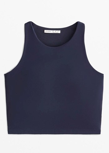 oysho Lacivert compressive spor Üst - Görsel 10