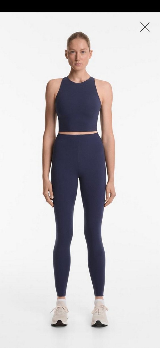 oysho Lacivert compressive spor Üst - Görsel 3