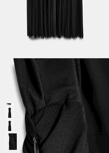 ZARA SIYAH KONTRAST DRAPELİ MİDİ ELBİSE - Görsel 9