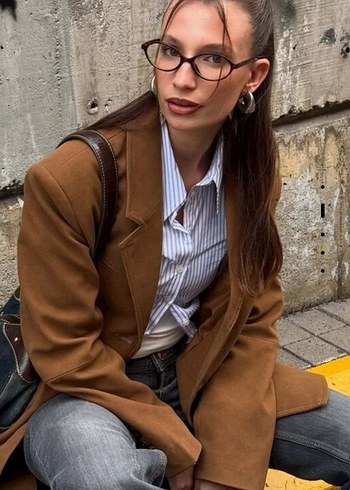 s Beden gri Renk bershka Vücuda oturan büzgülü gömlek
