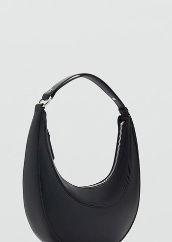Mango mango Siyah oval Minimalist omuz çantası