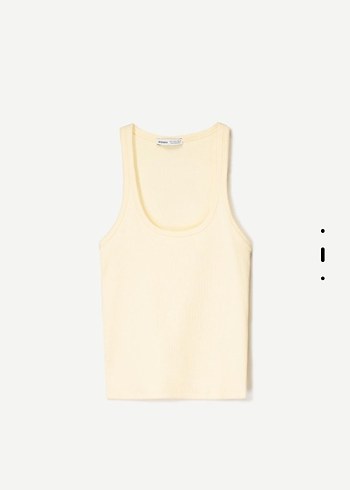 xs Beden bershka sarı Kadın fitilli tişört