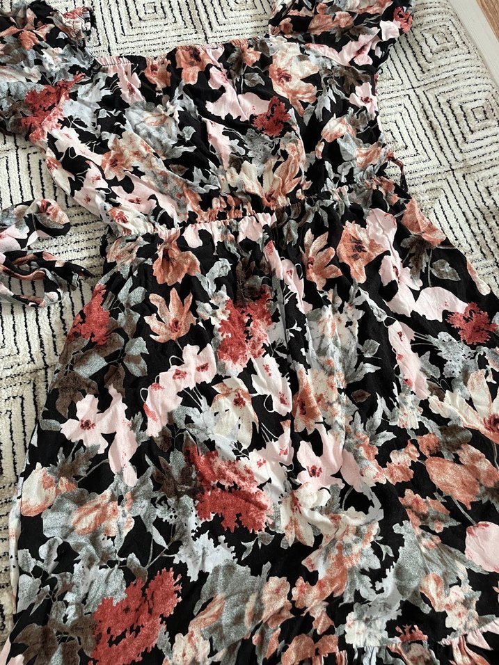 Pembe Bağlama Desenli Mini Elbise - Görsel 3