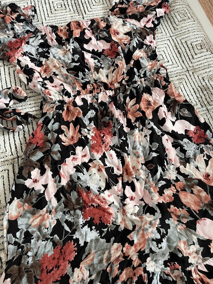 Pembe Bağlama Desenli Mini Elbise - Görsel 2