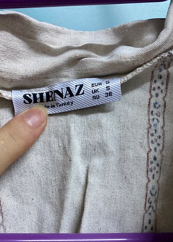 s Beden ten rengi Renk Nakışlı Bej Kısa Kesim Bohem Gömlek