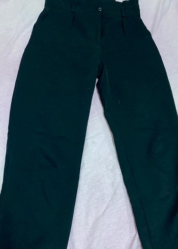 Kadın Koyu Yeşil Midi Kumaş Pantolon