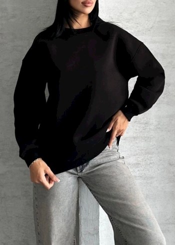 Diğer Kadın Siyah Salaş Sweatshirt