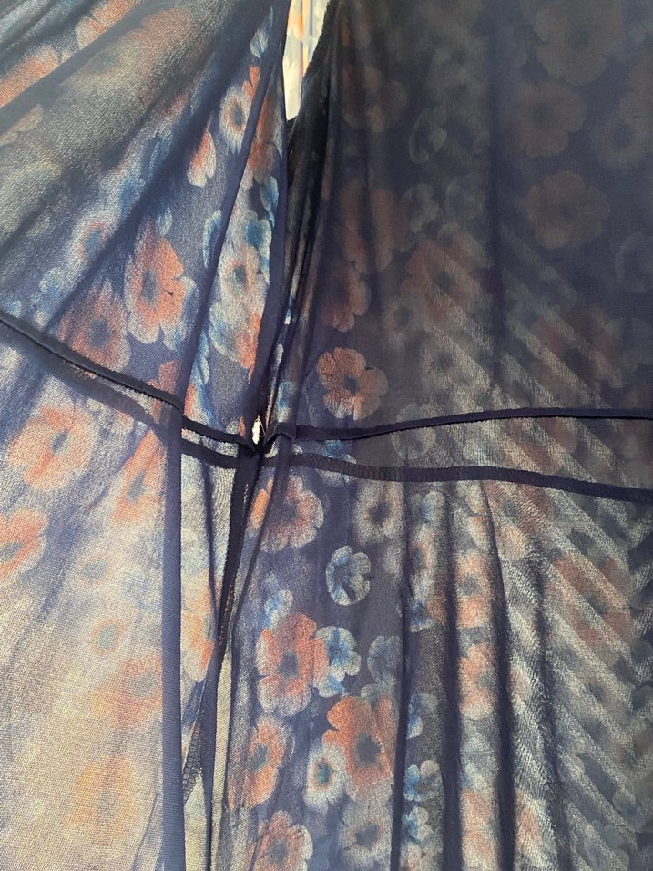 Uzun, Bağcıklı, Çiçek Desenli Bohem Kimono - Görsel 3