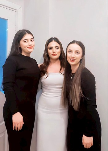 m Beden Beyaz Midi Transparan Askılı Düğün Elbisesi