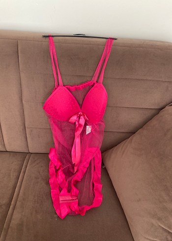Pembe İp Askılı Mini Bohem Kadın Pijama