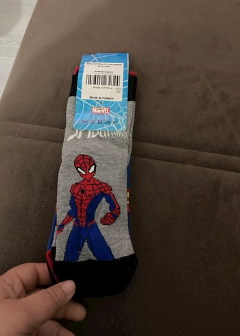 Gri Baskılı Erkek Çorapları 3'lü - Görsel 2