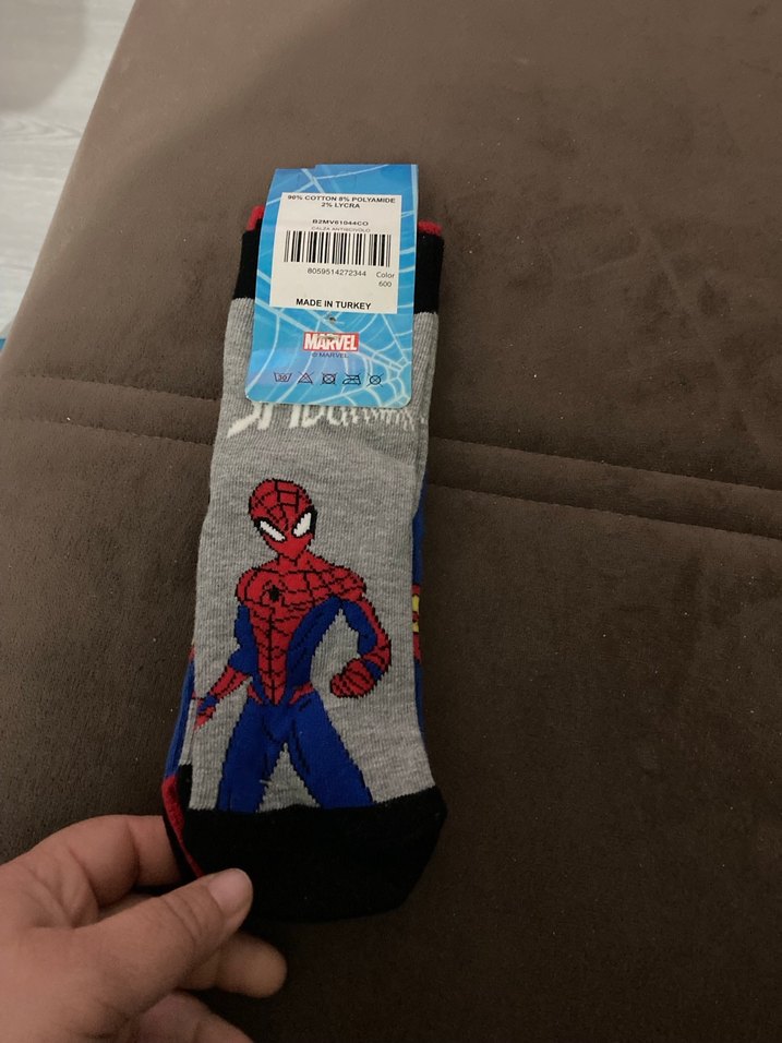 Gri Baskılı Erkek Çorapları 3'lü - Görsel 2