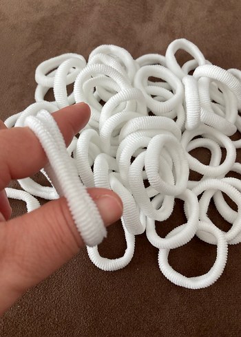 Beyaz Lastikli Çocuk Saç Tokası - Görsel 2