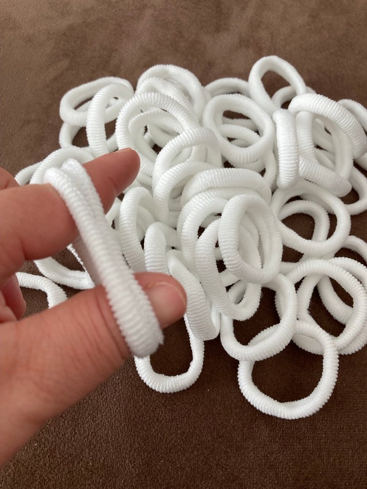 Beyaz Lastikli Çocuk Saç Tokası - Görsel 2