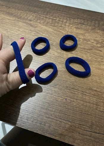 Lacivert Elastik Çocuk Saç Lastiği - Görsel 2