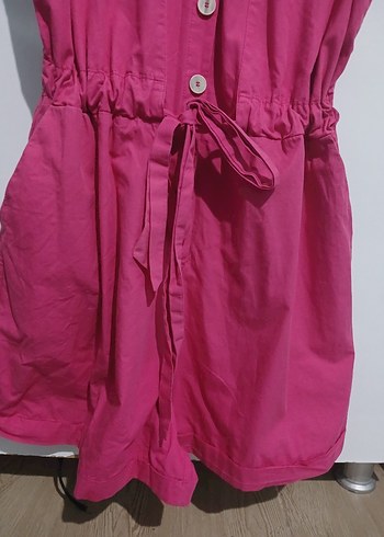 Pembe Kolsuz Mini şort Tulum - Görsel 3