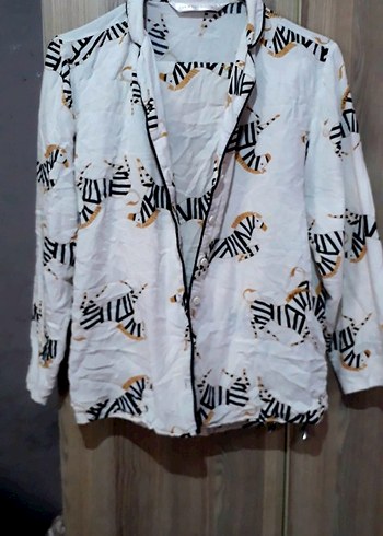 Zebra Desenli Uzun Kollu Pijama takımı