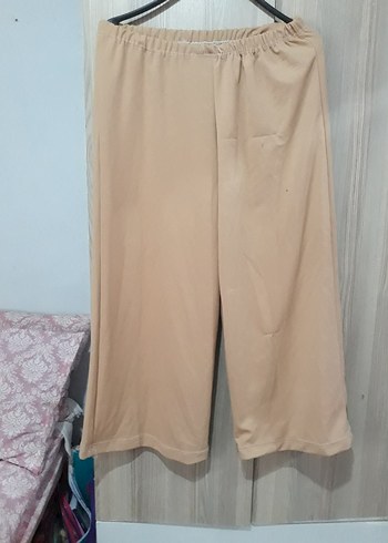 Bej Rahat Kesim Midi Kadın Kumaş Pantolon