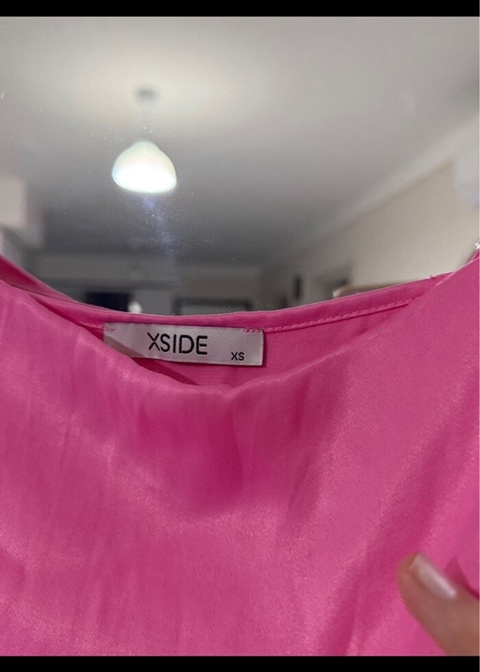 LCW SATEN PEMBE ASKILI CROP - Görsel 3