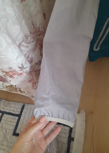 s Beden Erkek Gri Mavi Fermuarlı Ceket