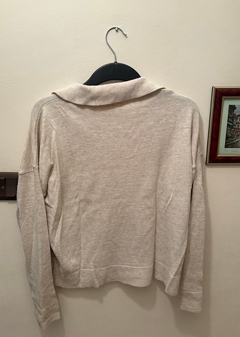 Krem Uzun Kollu Salaş Kazak - Görsel 2