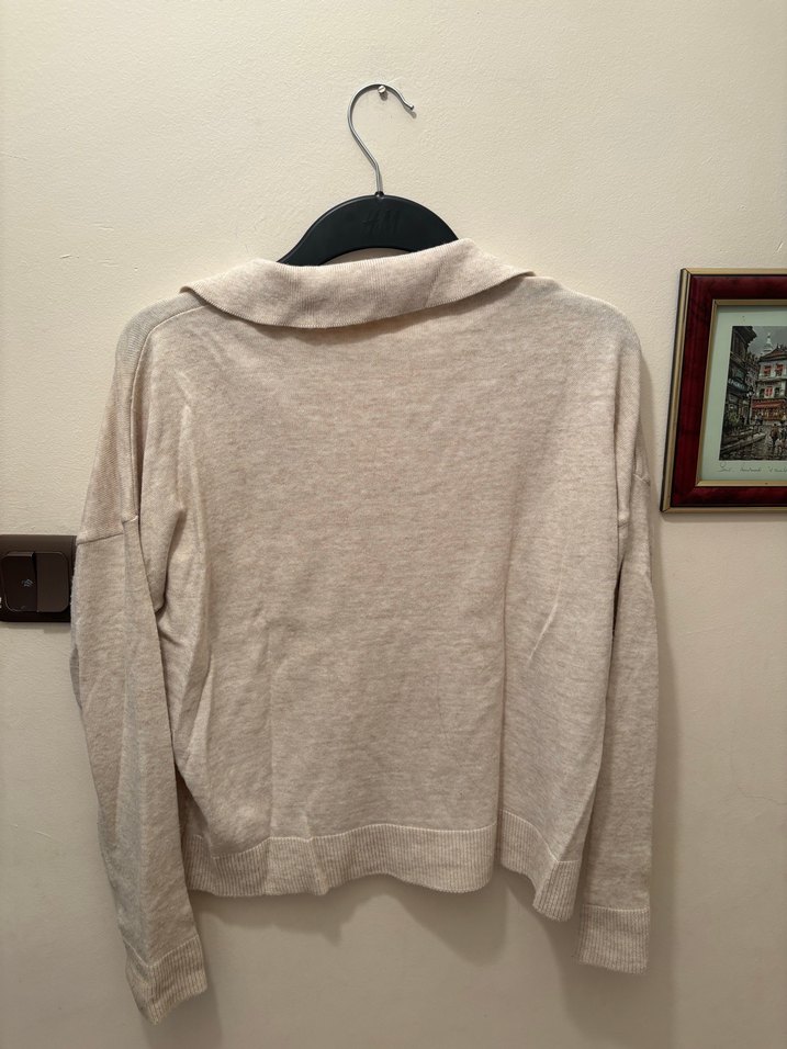 Krem Uzun Kollu Salaş Kazak - Görsel 2